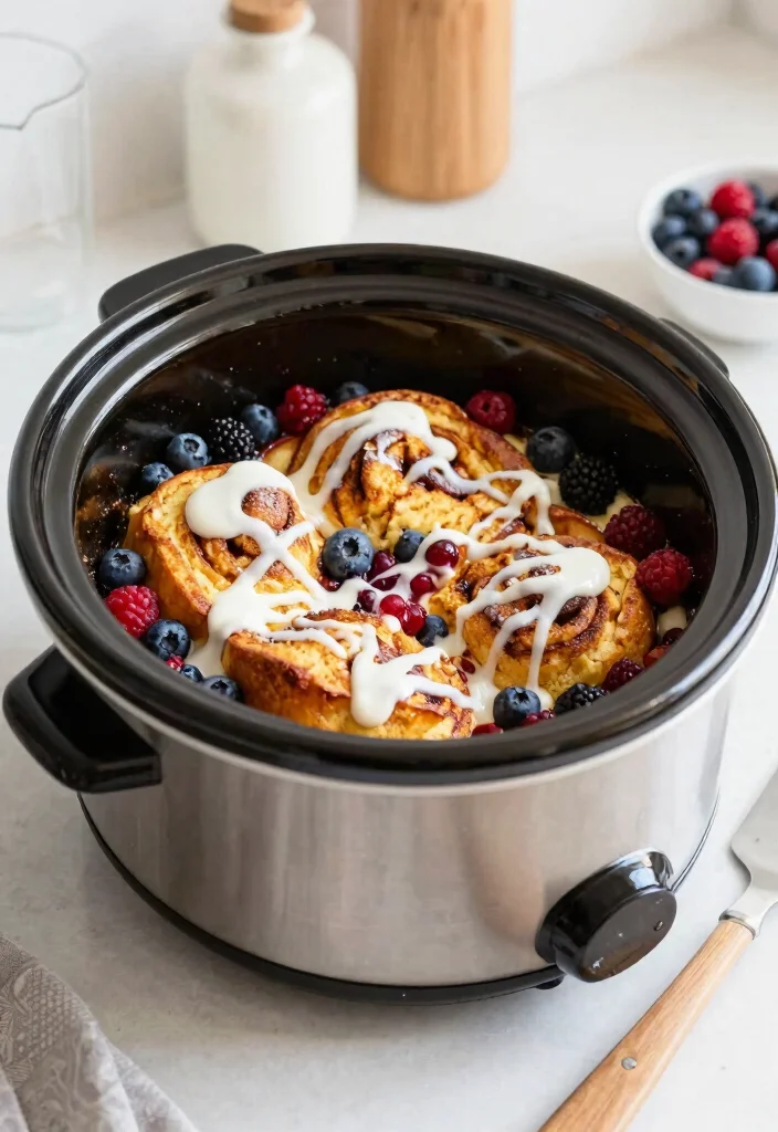 16 Crockpot French Toast Casserole Recipes for Easy Overnight Breakfasts - 1. Classic Cinnamon Roll French Toast Casserole 1