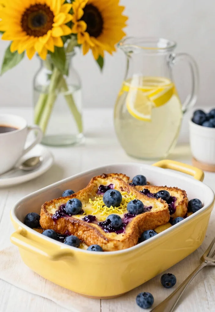 16 Crockpot French Toast Casserole Recipes for Easy Overnight Breakfasts - 11. Lemon Blueberry French Toast Casserole 1
