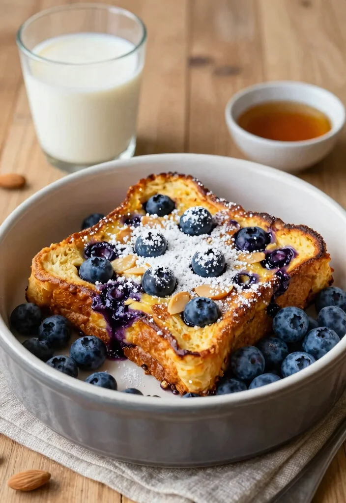 16 Crockpot French Toast Casserole Recipes for Easy Overnight Breakfasts - 2. Blueberry Almond French Toast Casserole 1