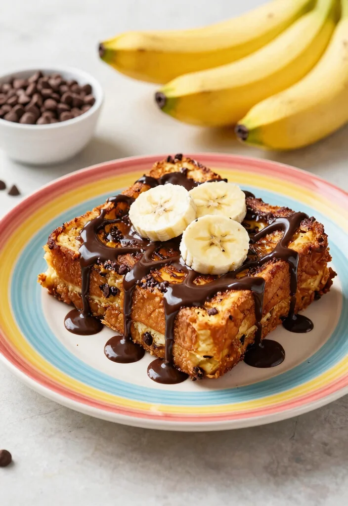 16 Crockpot French Toast Casserole Recipes for Easy Overnight Breakfasts - 4. Chocolate Chip Banana French Toast Casserole 1