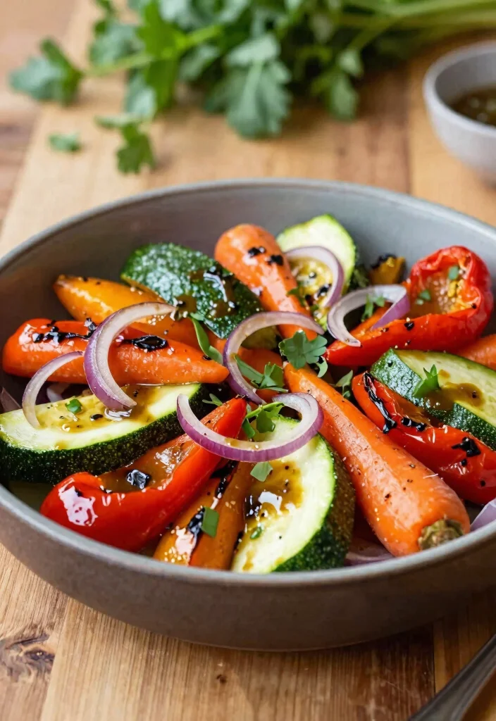 16 Easy Salad Recipes with Italian Dressing - 7. Roasted Vegetable Salad 1