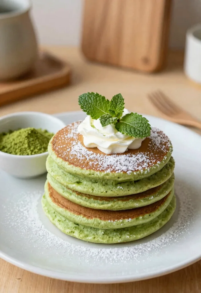 16 Fluffy Japanese Pancake Recipes You Can Make at Home - 2. Matcha Green Tea Pancakes 1