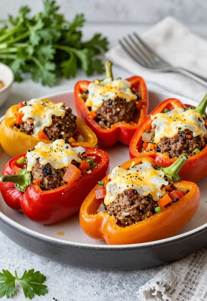 16 French Onion Meatballs Recipes for Cozy Appetizers and Meals - 13. French Onion Meatball Stuffed Peppers 1