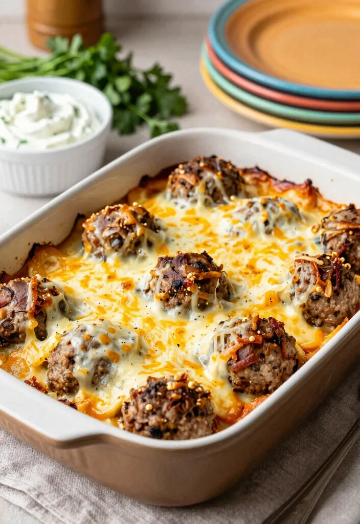 16 French Onion Meatballs Recipes for Cozy Appetizers and Meals - 3. Baked French Onion Meatballs with Cheese 1