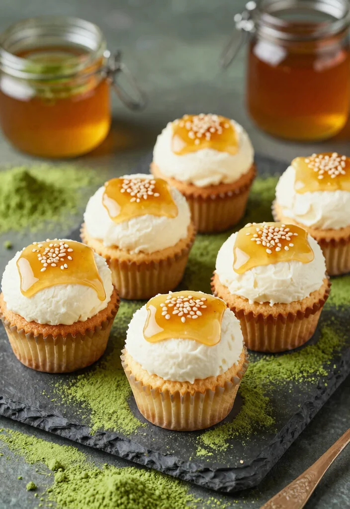 16 Irresistible Japanese Cotton Cheesecake Cupcakes Recipes (Mini & Fluffy) - 16. Macha Honey Japanese Cotton Cheesecake Cupcakes 1