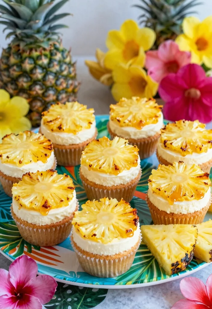 16 Irresistible Japanese Cotton Cheesecake Cupcakes Recipes (Mini & Fluffy) - 9. Pineapple Upside Down Japanese Cotton Cheesecake Cupcakes 1