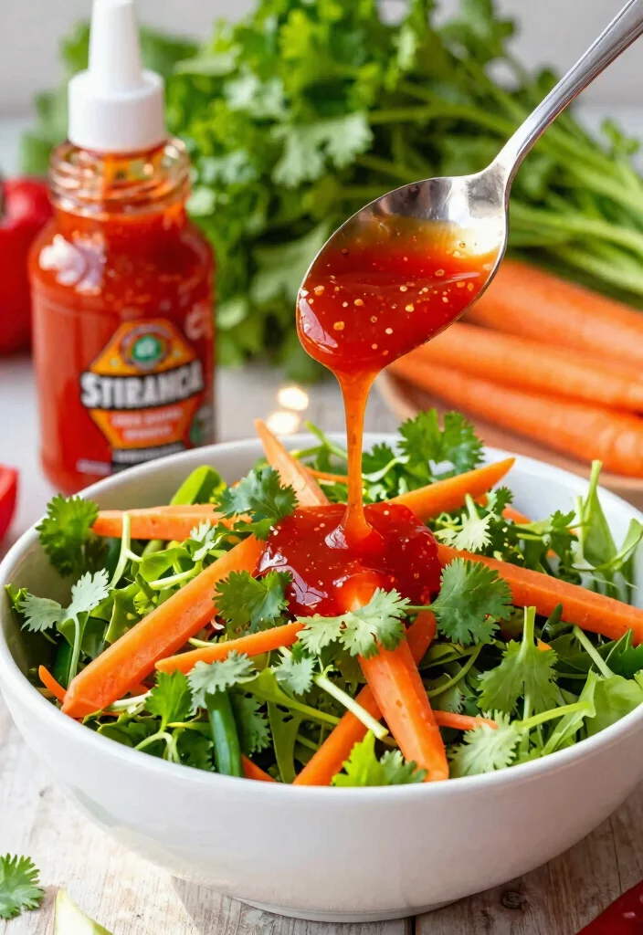 16 Japanese Ginger Salad Dressing Recipes (Zesty & Fresh) - 3. Spicy Ginger and Sriracha Dressing 1