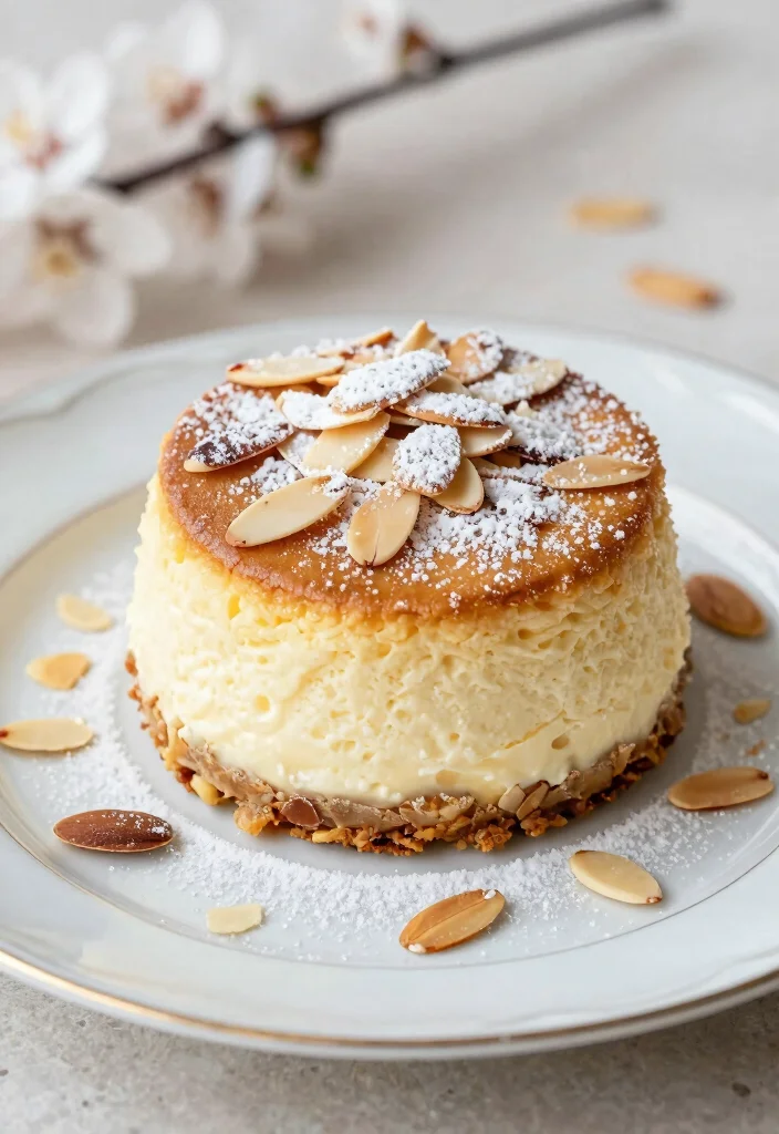 16 Light and Airy Japanese Soufflé Cheesecake Recipes - 12. Almond Soufflé Cheesecake 1