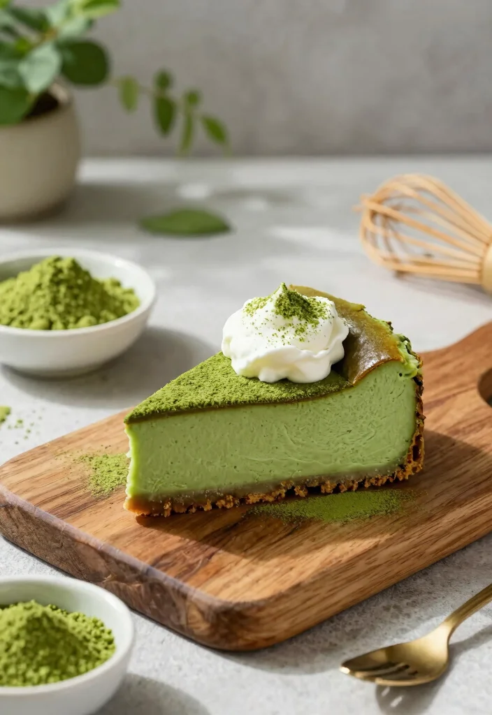 16 Light and Airy Japanese Soufflé Cheesecake Recipes - 2. Matcha Green Tea Soufflé Cheesecake 1