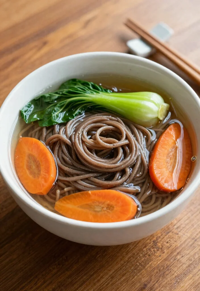 16 Simple Japanese Clear Soup Recipes (Light & Comforting) - 11. Soba Noodle Soup 1