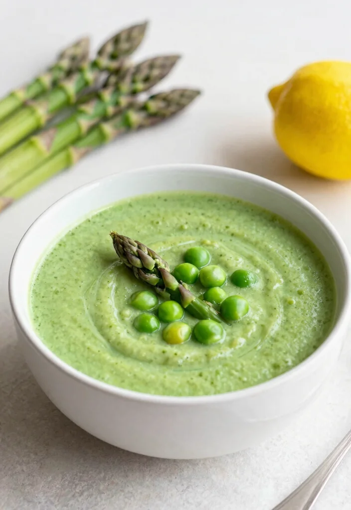 16 Simple Japanese Clear Soup Recipes (Light & Comforting) - 13. Asparagus and Pea Soup 1