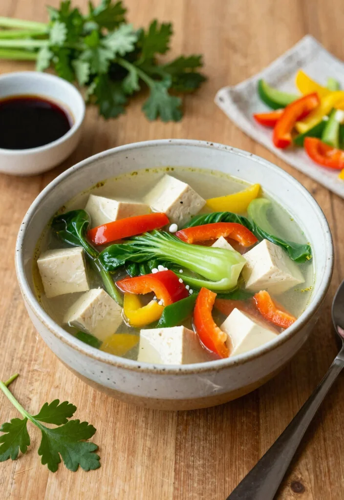 16 Simple Japanese Clear Soup Recipes (Light & Comforting) - 3. Tofu and Vegetable Clear Soup 1