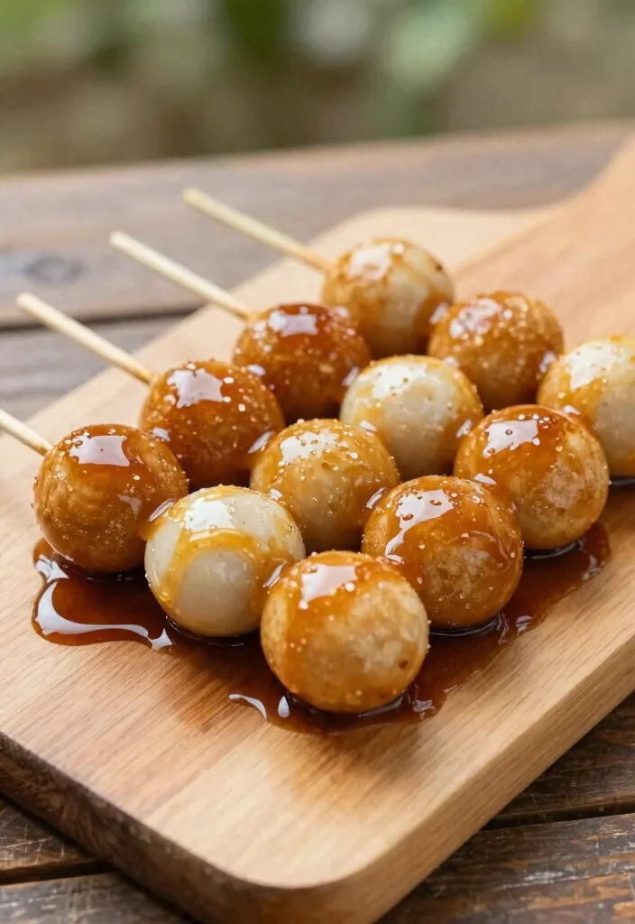 16 Traditional Japanese Wagashi Sweets Recipes: Vegan Delights - 16. Vegan Mitarashi Dango (Sweet Soy Sauce Dumplings) 1