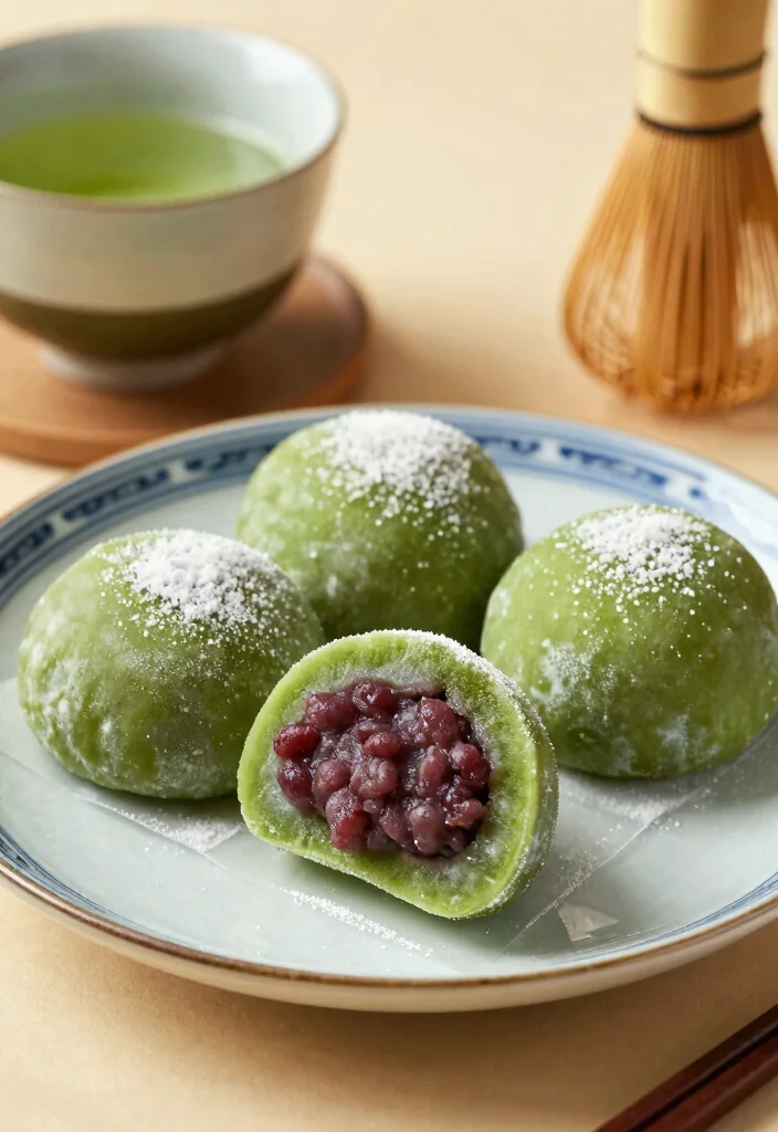 16 Traditional Japanese Wagashi Sweets Recipes: Vegan Delights - 3. Matcha Daifuku 1