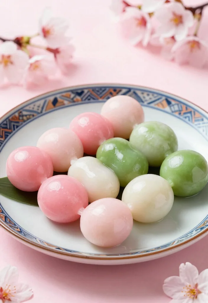 16 Traditional Japanese Wagashi Sweets Recipes: Vegan Delights - 8. Hanami Dango (Flower Viewing Dumplings) 1