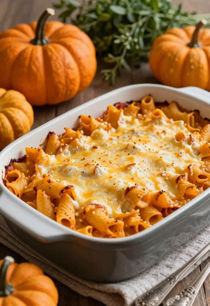 17 Best Italian Pasta Bake Recipes for Comfort Food Dinners - 14. Pumpkin Alfredo Pasta Bake 1