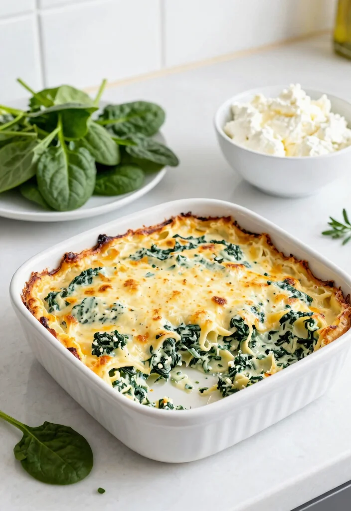 17 Best Italian Pasta Bake Recipes for Comfort Food Dinners - 2. Creamy Spinach and Ricotta Pasta Bake 1