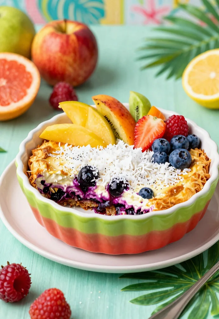 17 Blueberry Cream Cheese French Toast Bake Recipes for Weekend Brunch - 17. Tropical Blueberry Cream Cheese Bake 1