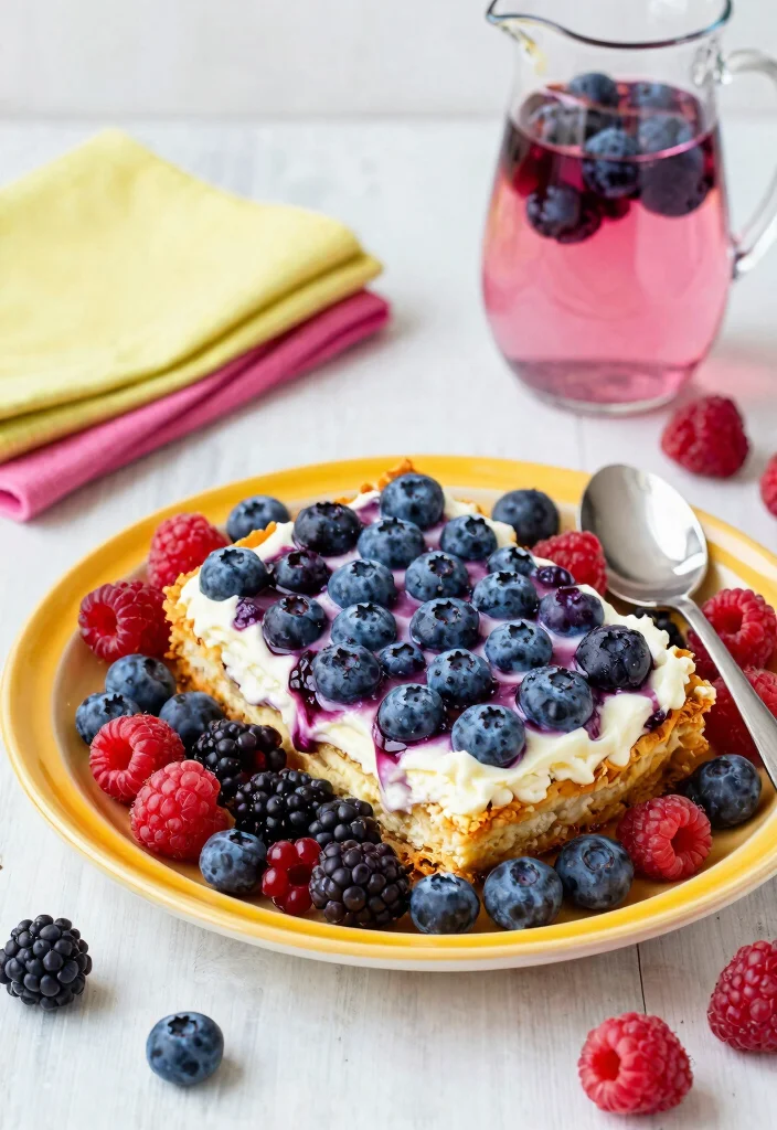 17 Blueberry Cream Cheese French Toast Bake Recipes for Weekend Brunch - 9. Berry Medley Blueberry Cream Cheese Bake 1