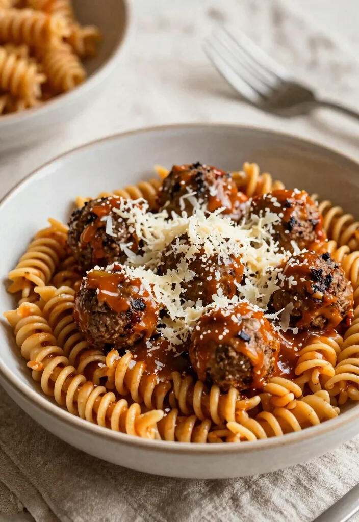 17 Crockpot French Onion Meatballs Recipes (Slow Cooker Favorites) - 17. French Onion Meatballs with Spiral Pasta 1
