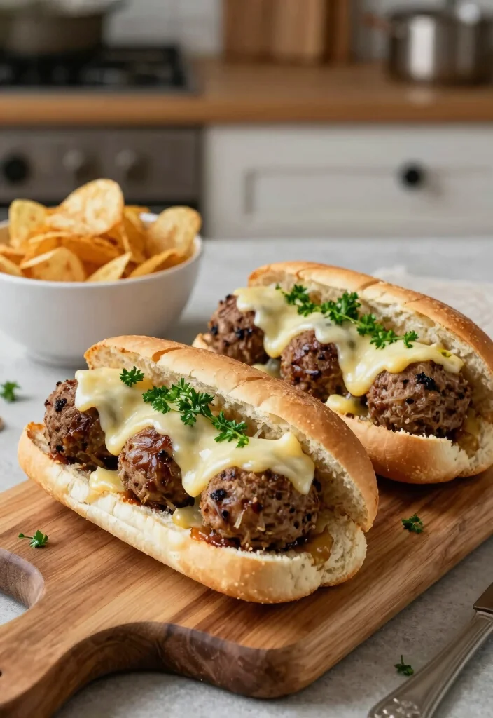 17 Crockpot French Onion Meatballs Recipes (Slow Cooker Favorites) - 3. French Onion Meatball Subs 1