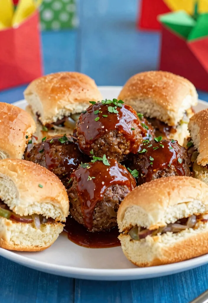 17 Crockpot French Onion Meatballs Recipes (Slow Cooker Favorites) - 9. French Onion Meatballs with BBQ Sauce 1