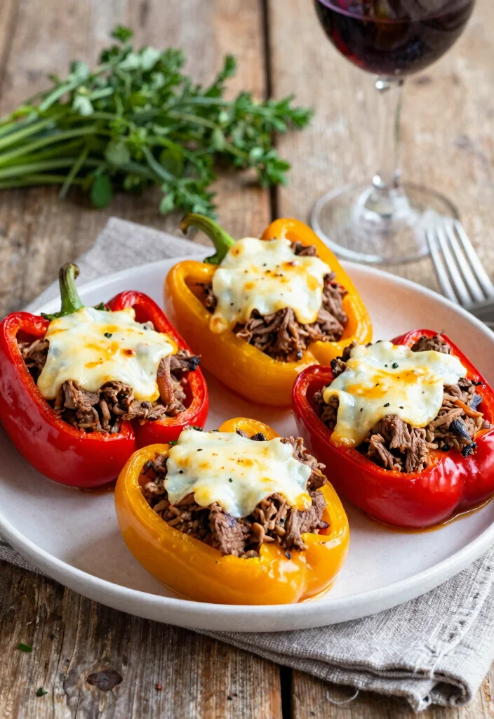 17 Delicious Italian Beef Recipes (Easy & Hearty) - 12. Italian Beef Stuffed Peppers 1