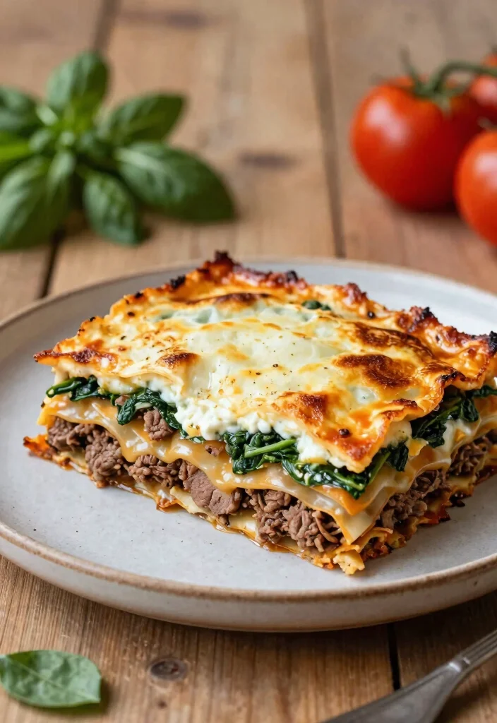 17 Delicious Italian Beef Recipes (Easy & Hearty) - 2. Beef Lasagna with Spinach 1