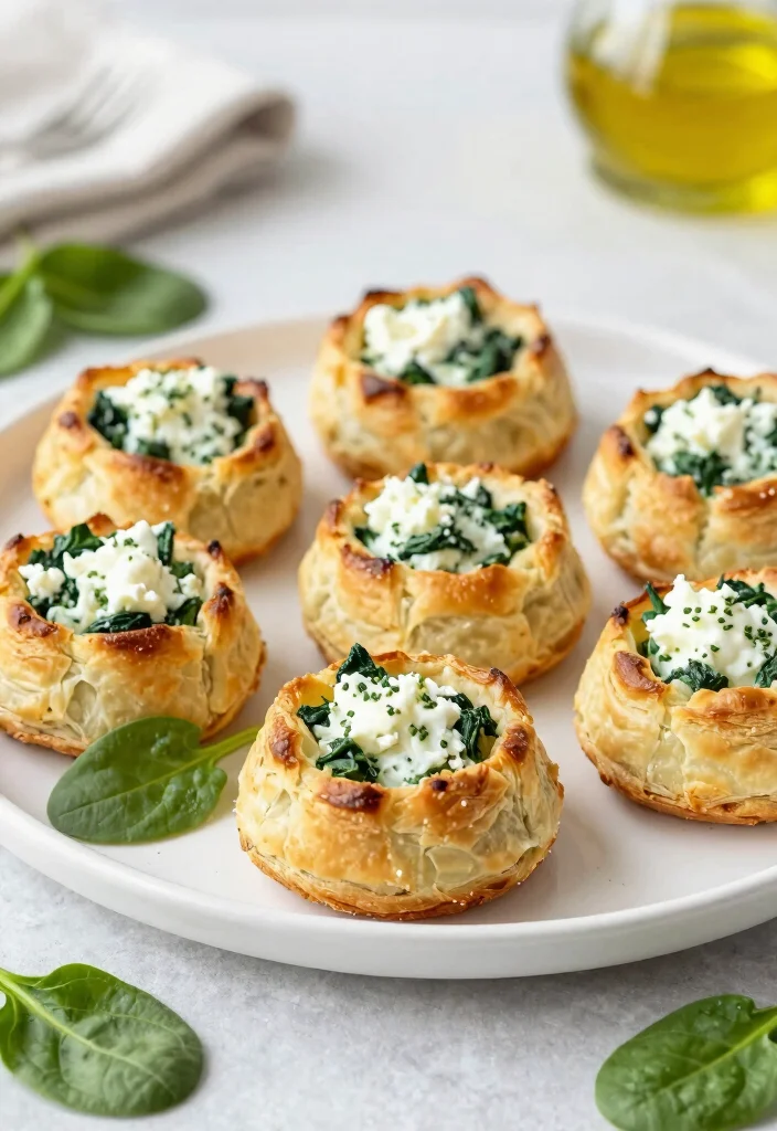 17 Easy Italian Finger Food Appetizers (Party Perfect) - 4. Spinach and Ricotta Puff Pastry Bites 1
