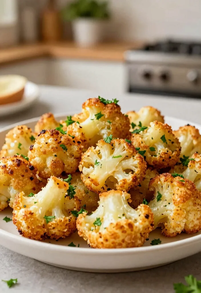 17 Easy Italian Finger Food Appetizers (Party Perfect) - 8. Garlic Parmesan Cauliflower Bites 1