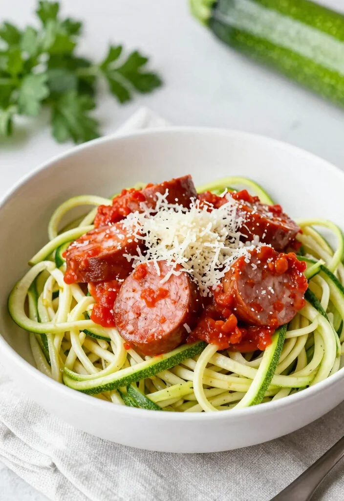 17 Easy Italian Sausage Pasta Recipes for Quick Weeknight Dinners - 13. Italian Sausage Zucchini Noodles 1