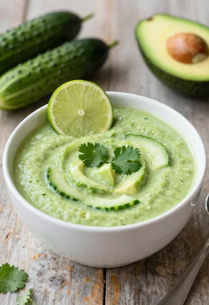 17 Easy Italian Vegetable Soup Recipes for Comforting Meals - 15. Chilled Cucumber and Avocado Soup 1