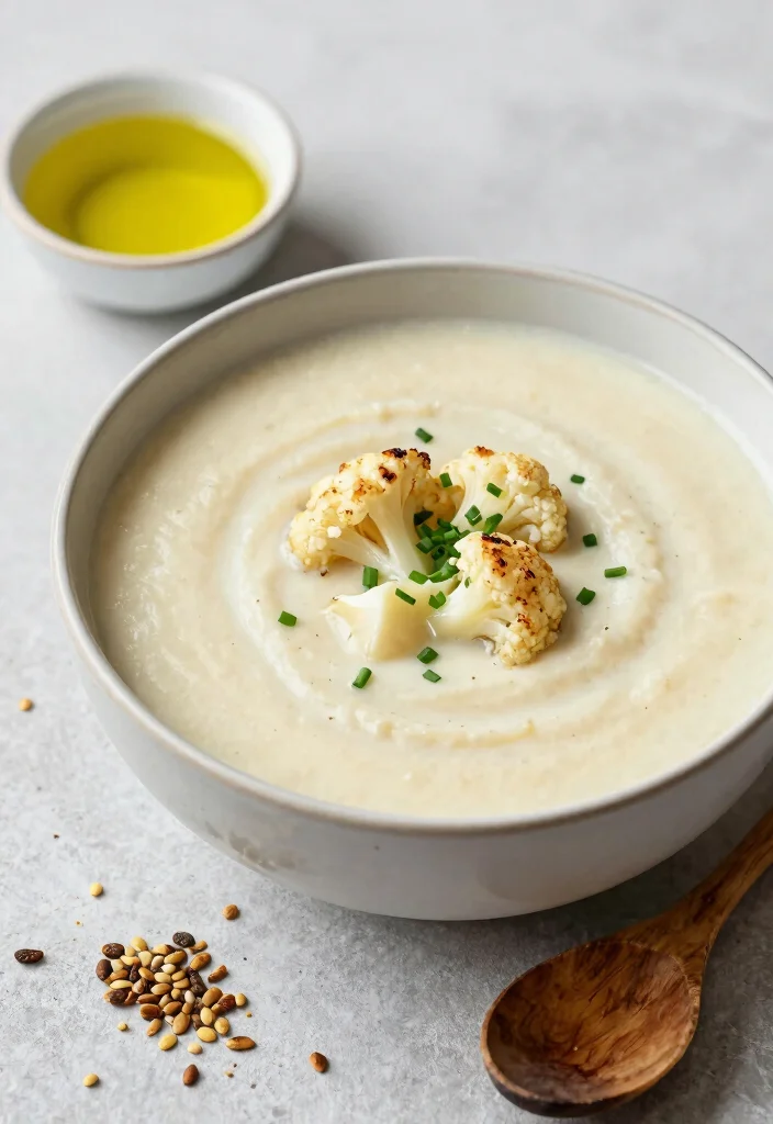 17 Easy Italian Vegetable Soup Recipes for Comforting Meals - 4. Roasted Cauliflower and Garlic Soup 1