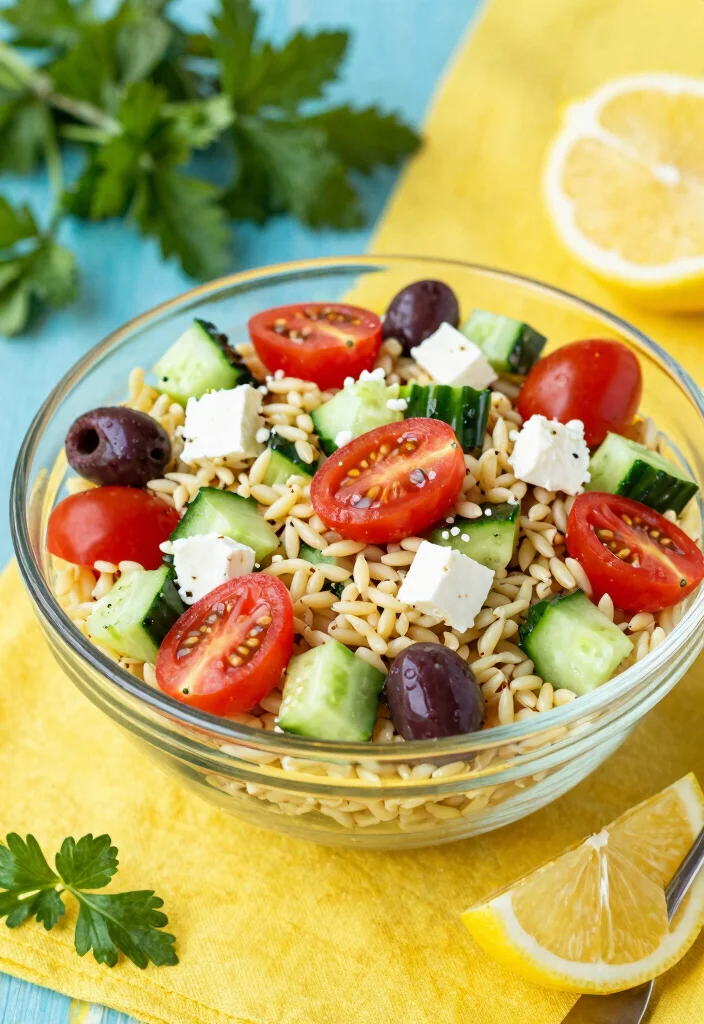 17 Easy Pasta Salad Recipes with Italian Dressing & Salad Supreme - 15. Greek Orzo Salad 1