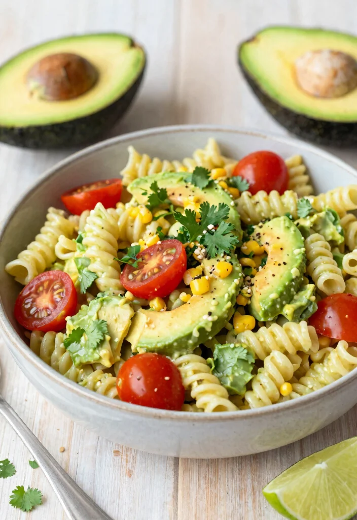 17 Easy Pasta Salad Recipes with Italian Dressing & Salad Supreme - 3. Creamy Avocado Pasta Salad 1