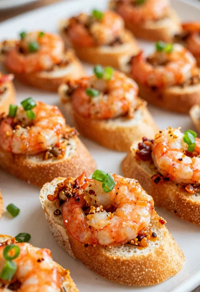 17 French Baguette Appetizers Recipes for Elegant Starters - 17. Sweet and Spicy Shrimp Baguette 1