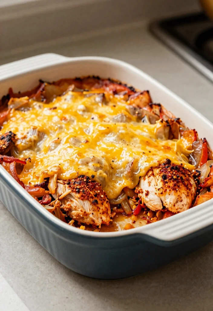 17 French Onion Chicken Bake Recipes with Melted Cheese - 11. Spicy French Onion Chicken Bake 1