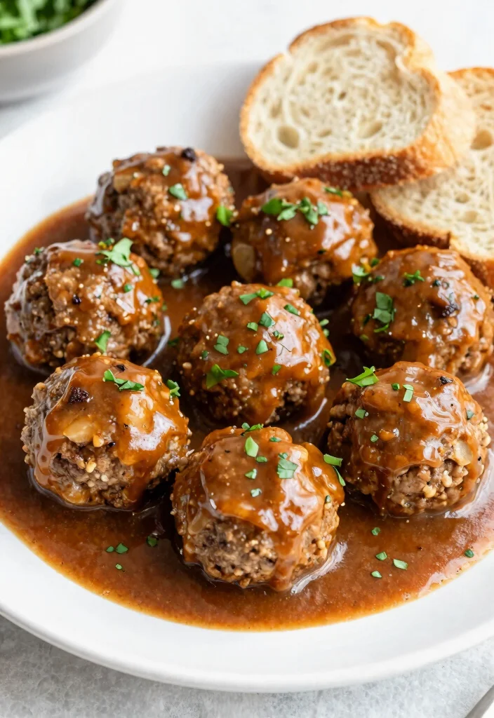 17 French Onion Soup Meatballs Recipes with Rich Gravy - 4. Spicy French Onion Meatballs 1