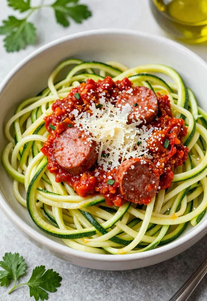 17 Italian Sausage Dinner Recipes (Easy Weeknight Ideas) - 11. Zucchini Noodles with Sausage 1
