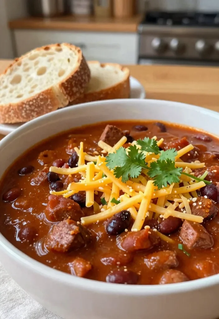 17 Italian Sausage Dinner Recipes (Easy Weeknight Ideas) - 13. Sausage and Bean Chili 1
