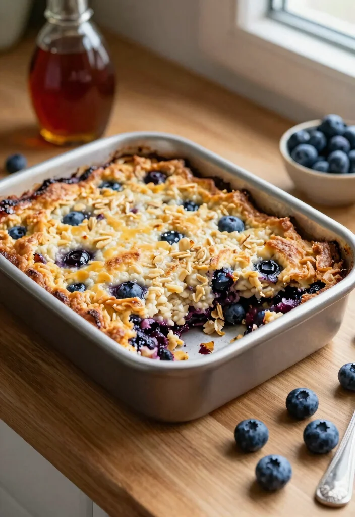 18 Blueberry French Toast Casserole Recipes for the Perfect Breakfast - 10. Blueberry Maple Oatmeal Casserole 1