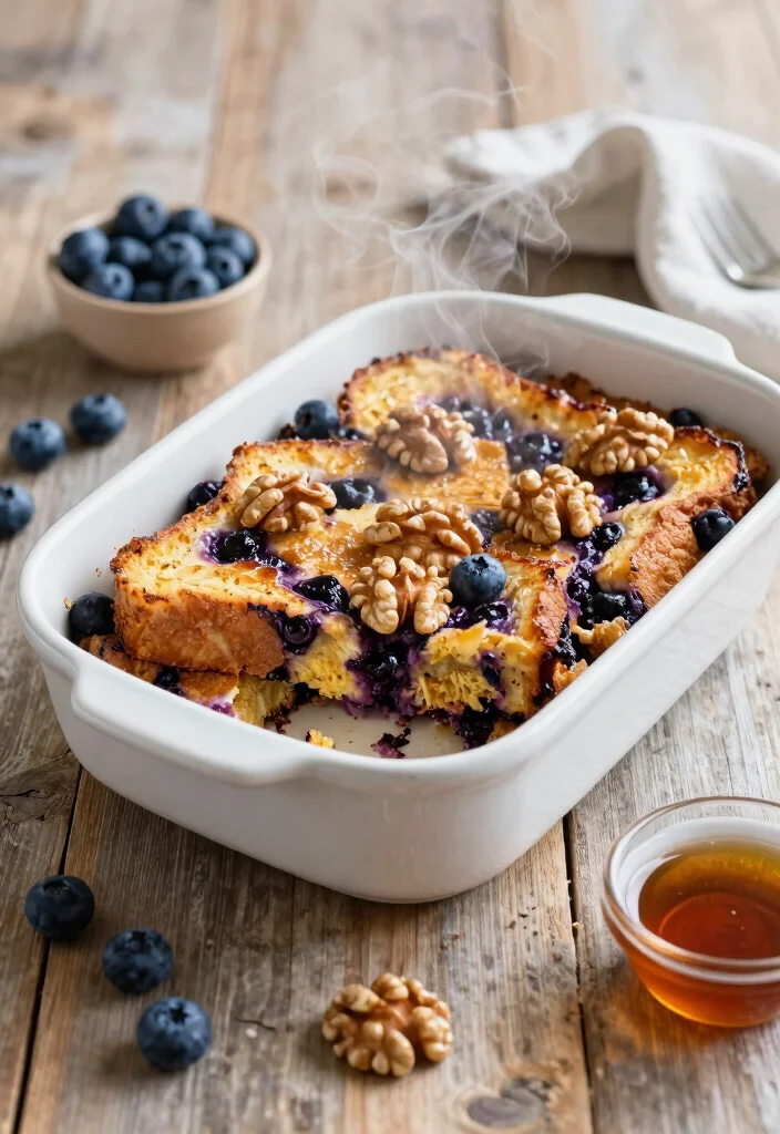 18 Blueberry French Toast Casserole Recipes for the Perfect Breakfast - 16. Blueberry French Toast Casserole with Walnuts 1