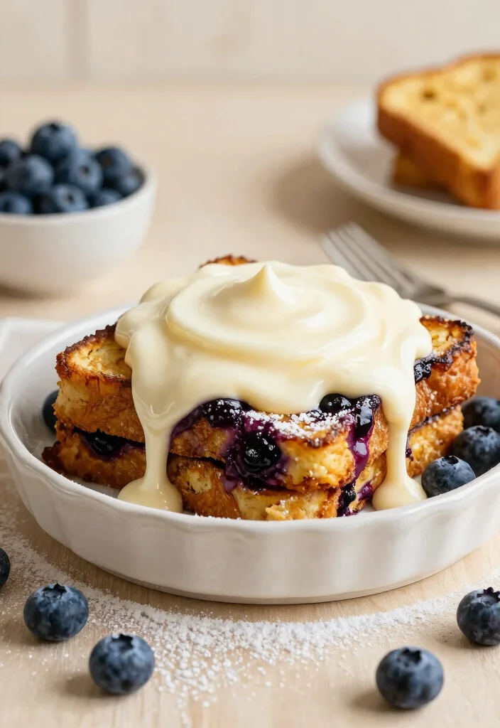 18 Blueberry French Toast Casserole Recipes for the Perfect Breakfast - 17. Blueberry French Toast Casserole with Cream Cheese Frosting 1