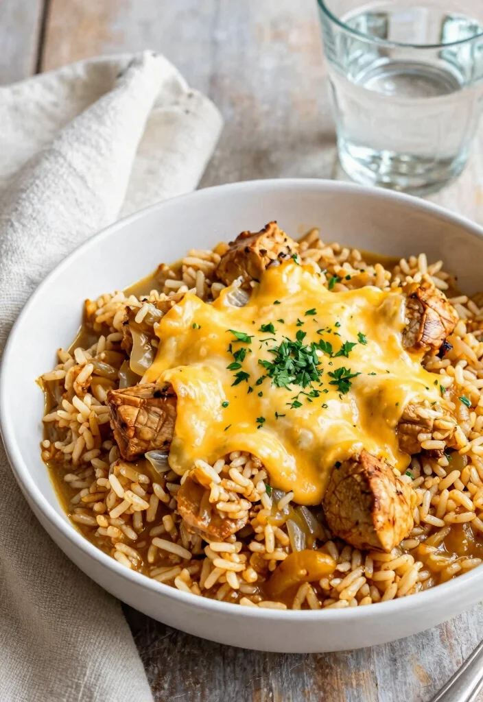 18 Crockpot French Onion Chicken Recipes for Easy Weeknight Meals - 10. French Onion Chicken and Rice 1