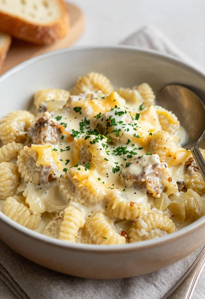 18 Crockpot French Onion Chicken Recipes for Easy Weeknight Meals - 14. French Onion Chicken Gnocchi 1