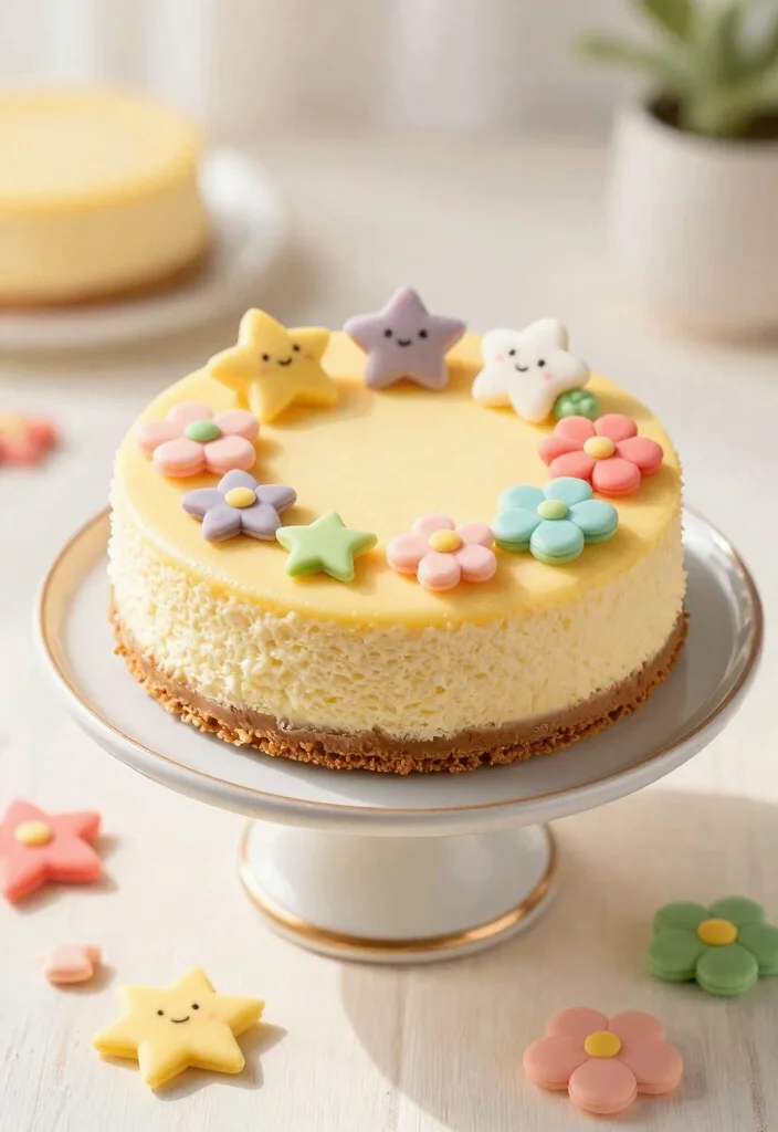 18 Cute Japanese Cheesecake Decoration Ideas (Kawaii Style) - 11. Fondant Accents 1