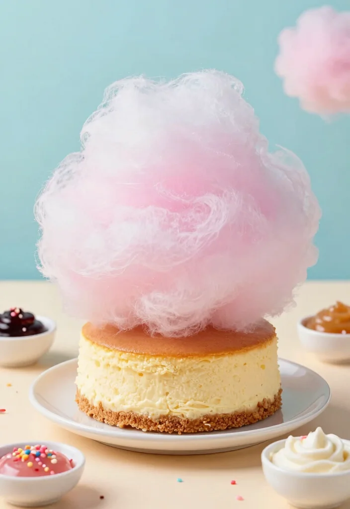 18 Cute Japanese Cheesecake Decoration Ideas (Kawaii Style) - 13. Sweet Cotton Candy Fluff 1