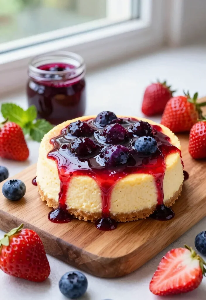 18 Cute Japanese Cheesecake Decoration Ideas (Kawaii Style) - 2. Fruity Delight: Berry Compote 1
