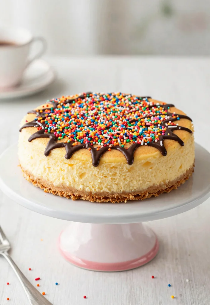 18 Cute Japanese Cheesecake Decoration Ideas (Kawaii Style) - 6. Sprinkles Galore 1