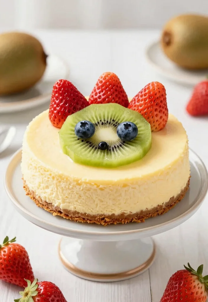18 Cute Japanese Cheesecake Decoration Ideas (Kawaii Style) - 7. Sweet Fruit Faces 1